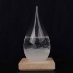 Vaso di Galleggiamento con base in legno, oggetto decorativo scientifico, perfetto per appassionati di scienza e decorazioni originali.