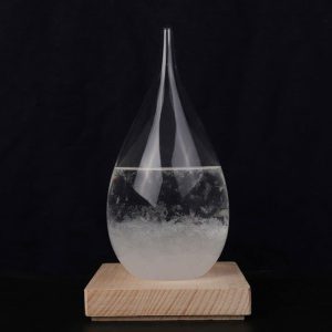 Vaso di Galleggiamento con base in legno, oggetto decorativo scientifico, perfetto per appassionati di scienza e decorazioni originali.
