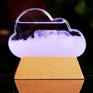 Nuvola di nebbia in miniatura con base in legno, decorazione scientifica innovativa e affascinante, perfetta come oggetto di arredamento o regalo originale.