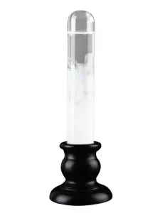 Vetrino di Newton con base in plastica nera, utilizzato per esperimenti di ottica e rifrazione della luce, ideale per scuole e laboratori scientifici.