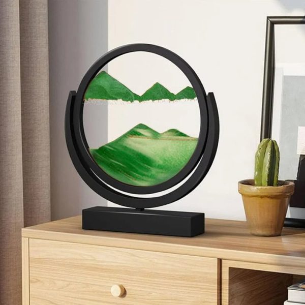 Oggetto decorativo scientifico con montagna e paesaggio verde, design originale in stile moderno, perfetto come decorazione per appassionati di scienza e natura.