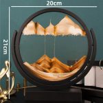 Vassoio decorativo con paesaggio montano in legno e metallo, perfetto come oggetto di decorazione scientifica e artistica per la casa o l'ufficio.