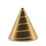 Campana di Newton in metallo dorato, oggetto decorativo scientifico, perfetto per appassionati di fisica e design innovativo.