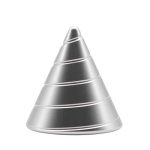 Piramide di metallo decorativa ispirata a modelli scientifici, ideale come oggetto di decorazione per appassionati di scienza e design innovativo.