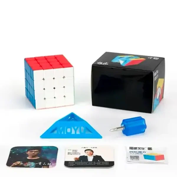 Cubo magico 3x3 con accessori, scatola e strumenti per risolvere il rompicapo, ideale come decorazione scientifica e gioco educativo.