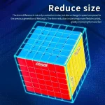 Immagine di un Cubo di Rubik con dimensioni ridotte, evidenziando la differenza tra le generazioni di cubi e migliorando la sensazione di maneggevolezza.