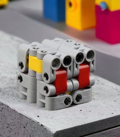 Modello LEGO di un robot educativo con pezzi colorati, ideale per attività di robotica e apprendimento STEM. Perfetto per studenti e appassionati di tecnologia e ingegneria.