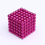 Palla magnetica 3D rosa brillante, oggetto decorativo scientifico in acciaio inossidabile, ideale per decorazioni e giochi di fisica.
