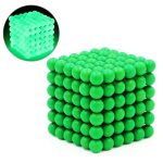 Palline di plastica luminose verdi in forma di cubo, decorazione scientifica luminosa per ambienti e feste.