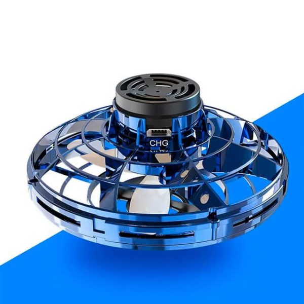 Pallina robotica educativa in plastica blu e nera, progettata per scopi didattici e scientifici, con un design innovativo e funzionale, ideale per studenti e appassionati di tecnologia.
