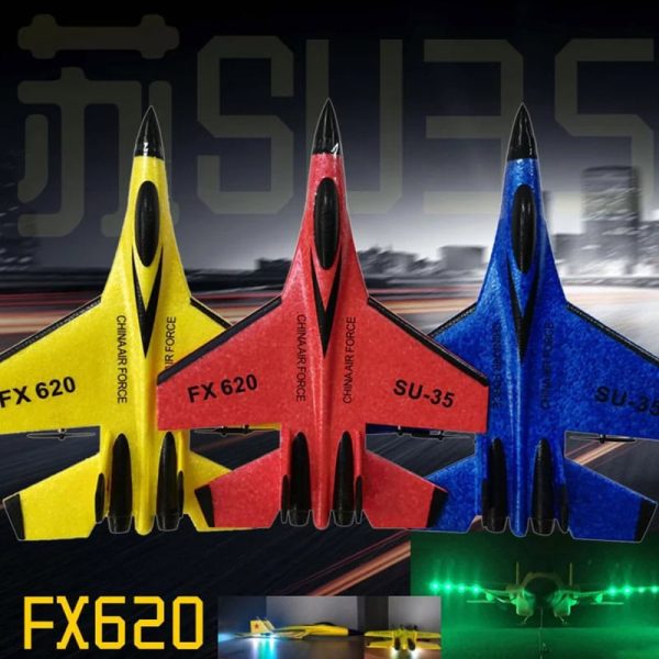 Razzo da modellismo FX620 in tre colori: giallo, rosso e blu, perfetto per appassionati di scienza e modellismo. Design aerodinamico e dettagli realistici, ideale come decorazione scientifica o oggett.