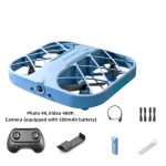 Quadricottero con telecamera 4K, batteria da 500mAh, telecomando, filtri, cacciavite e cavo di ricarica, ideale per riprese aeree e fotografia scientifica.