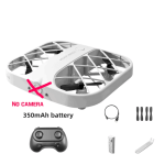Drone senza camera con batteria da 350mAh, controller, eliche di ricambio, cavo di ricarica, batteria di riserva, e strumenti di manutenzione, ideale per decorazioni scientifiche e modellismo.
