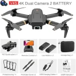 Drone con telecamera 4K, batteria di riserva, telecomando, accessori di protezione e custodia, ideale per fotografia aerea e riprese professionali.
