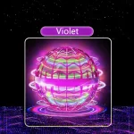 Immagine di una sfera futuristica luminosa di colore violetto con effetti di energia e onde circolari, simbolo di tecnologia avanzata e innovazione scientifica.