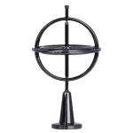 Péndolo di Newton in metallo nero, strumento scientifico decorativo per ufficio o studio, simbolo di fisica e scienza.