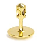 Perno di fissaggio in ottone dorato con testa a cono, ideale per decorazioni scientifiche e oggetti da collezione.