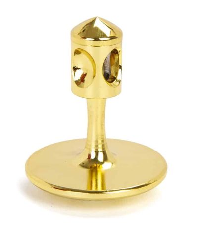 Perno di fissaggio in ottone dorato con testa a cono, ideale per decorazioni scientifiche e oggetti da collezione.