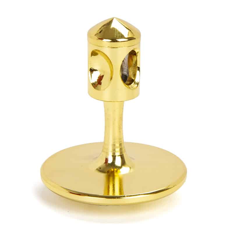 Perno di fissaggio in ottone dorato Perno di fissaggio in ottone dorato con testa a cono, ideale per decorazioni scientifiche e oggetti da collezione.