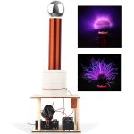 Bobina di Tesla in funzione con scariche di plasma.