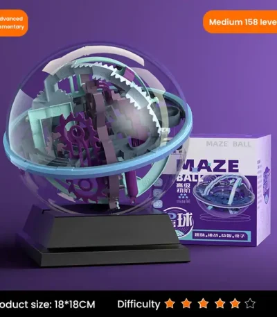 Modello scientifico a sfera puzzle con ingranaggi e meccanismi complessi, perfetto come decorazione educativa e da tavolo, ideale per appassionati di scienza e logica.