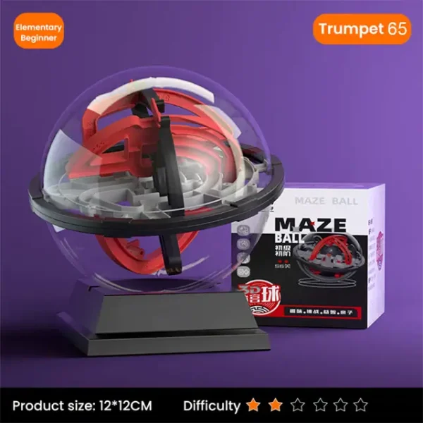 Palla di Maze Ball educativa con percorso 3D, perfetta per stimolare la mente e la coordinazione nei bambini, ideale per studenti elementari e principianti.