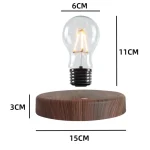 Lampada decorativa con base in legno e lampadina a filamento. Perfetta come oggetto di design e decorazione per ambienti moderni e innovativi.