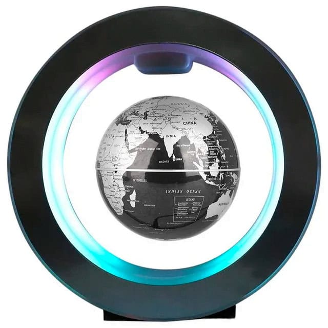Pianeta Terra in Globo 3D con Illuminazione LED Globo terrestre 3D con illuminazione LED, rappresentazione del pianeta Terra con mappatura geografica dettagliata, decorazione scientifica moderna e innovativa.