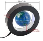 Modello di pianeta Terra in 3D con anello luminoso, diametro di 8,5 cm, perfetto come decorazione scientifica educativa e da scrivania.