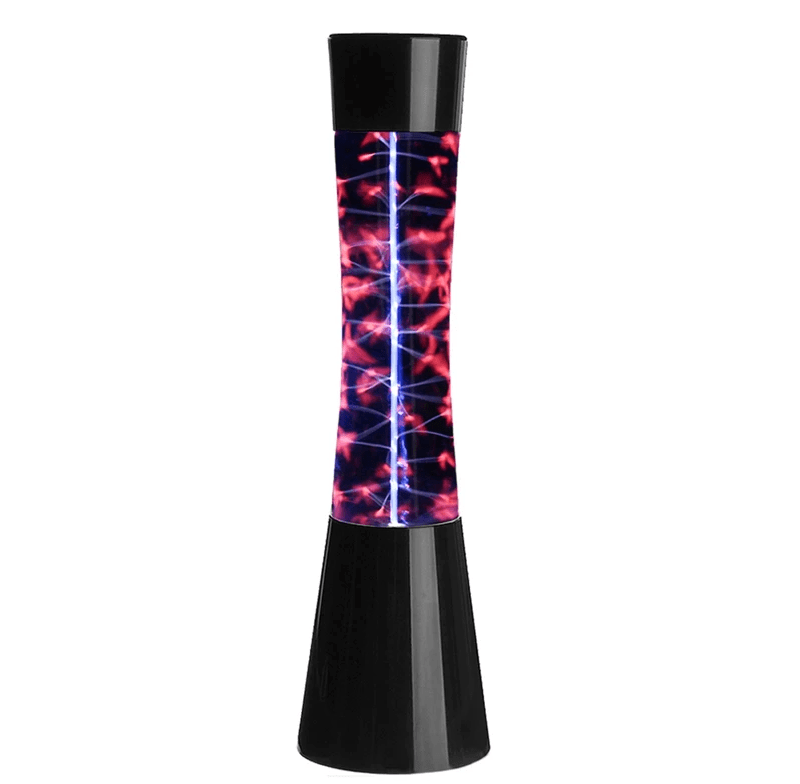 Vaso decorativo con effetti di scariche elettriche LED, perfetto come oggetto scientifico e decorativo.