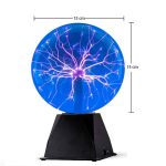 Palla di Tesla con scariche elettriche blu e luce pulsante, perfetta come decorazione scientifica e oggetto di studio sulla fisica dell'elettricità.