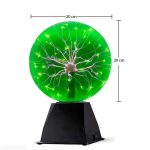 Pallina di plasma luminosa con scariche elettriche visibili, diametro di 20 cm, perfetta come decorazione scientifica e oggetto di studio per effetti di elettricità statica.