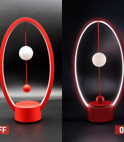 Orologio Newton luminoso con luce LED rossa e bianca, decorazione scientifica moderna per ambienti domestici o uffici.