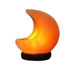 Lampada decorativa a forma di luna crescente in resina con luce calda, perfetta come oggetto scientifico e decorativo per ambienti moderni e studi.