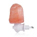 Oggetto decorativo a forma di saliera in sale rosa con spina elettrica, ideale come decorazione scientifica originale e funzionale.