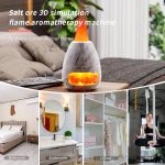 Diffusore sale 3D con aromaterapia e fiamma, ideale per creare un'atmosfera rilassante in casa. Design elegante in pietra con luce calda, perfetto per soggiorno, camera da letto o zona yoga.