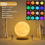 LED Moon Lamp con 16 Colori, Controllo Remoto e Brillanza Regolabile.