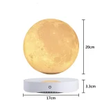 Luna 3D da tavolo con luce LED, decorazione scientifica luminosa, dimensioni 20cm di diametro e base di 17cm, perfetta come lampada notturna o decorazione educativa.
