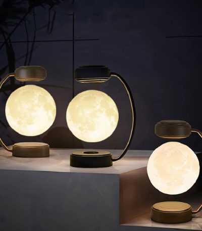 Luci decorative a forma di luna, perfette per ambienti moderni e scientifici, con design elegante e illuminazione calda, ideali come decorazioni per case o uffici.