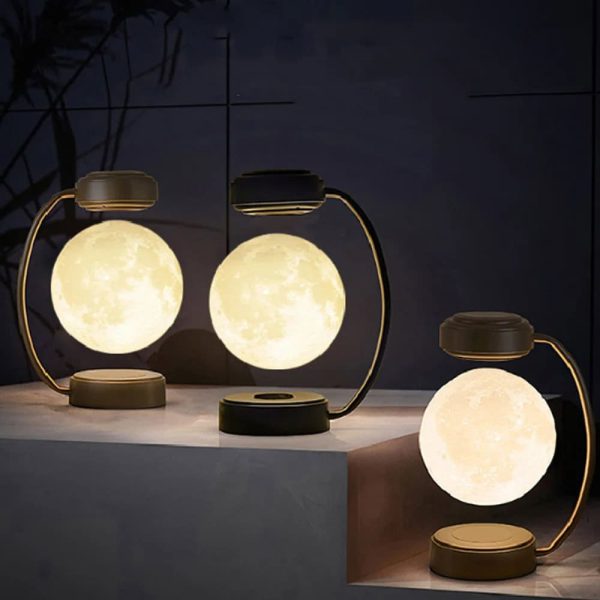 Luci decorative a forma di luna, perfette per ambienti moderni e scientifici, con design elegante e illuminazione calda, ideali come decorazioni per case o uffici.