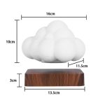 Decorazione a forma di nuvola in resina bianca con base in legno, perfetta come oggetto decorativo scientifico o per ambienti moderni e creativi.