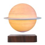 Modello di pianeta Saturno in legno con anello luminoso, decorazione scientifica originale, perfetta per appassionati di astronomia e decorazioni uniche.