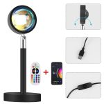 Lente di proiezione LED con telecomando, cavo USB e controllo tramite app su smartphone, ideale per decorazioni scientifiche e progetti educativi.