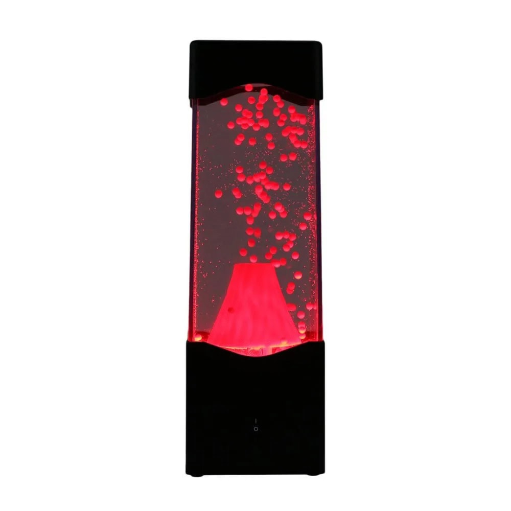 Vaso di Lava Luminoso Vaso di lava luminoso con effetti di luci rosse e bolle in movimento, perfetto come decorazione scientifica originale e affascinante.