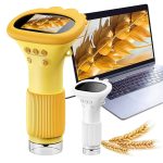 Lente di ingrandimento portatile con luce LED, ideale per osservazioni scientifiche e attività di studio, compatta e facile da usare.