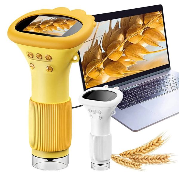 Lente di ingrandimento portatile con luce LED, ideale per osservazioni scientifiche e attività di studio, compatta e facile da usare.