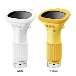 Dispositivo medico portatile con schermo digitale, disponibile in bianco e giallo, ideale per monitoraggio e diagnosi rapide.