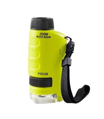 Lente zoom portatile con ingrandimento 60x, ideale per osservazioni scientifiche e naturalistiche. Leggera e compatta, perfetta per attività all'aperto e studi dettagliati.