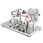 Modello di esperimento scientifico con tubi di vetro, ingranaggi e componenti metallici, ideale come decorazione scientifica o oggetto da collezione.