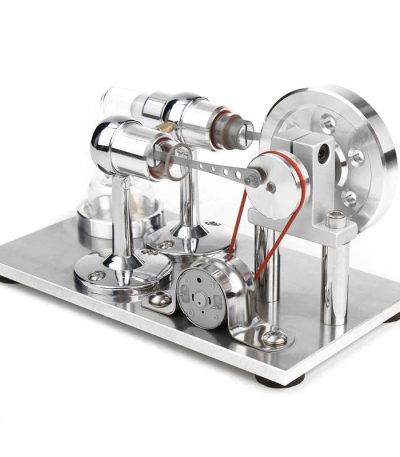 Modello di esperimento scientifico con tubi di vetro, ingranaggi e componenti metallici, ideale come decorazione scientifica o oggetto da collezione.